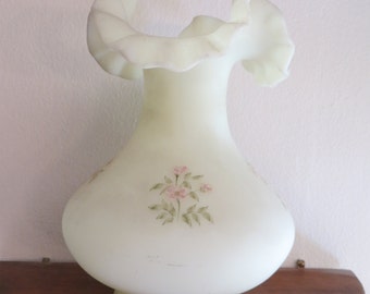 Vintage Fenton flower vase hand painted