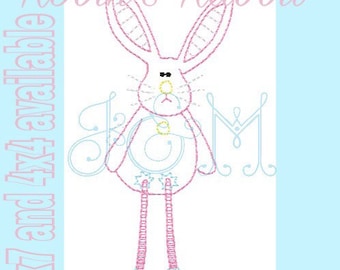 Robin's Rabbit Vintage Stitch Bean Stitch Quick Stitch Rabbit Easter Bunny Embroidery Design