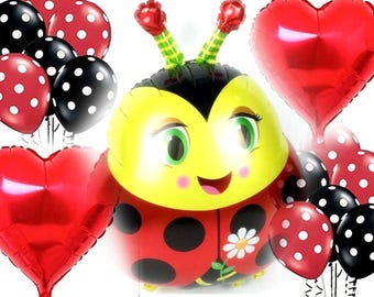 15 Pcs/Set Ladybug Balloon Bouquet/Birthday Decoration/Party Decorations