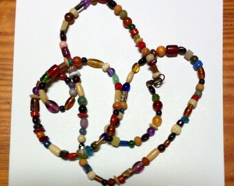 Long wrap assorted beads necklace