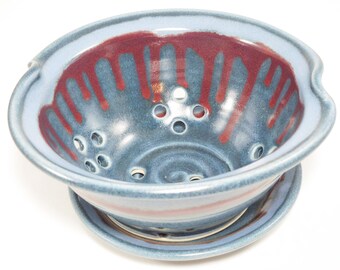 Pottery Colander - Colander - Strainer - Berry Colander - Ceramic Strainer - Berry Bowl - Berry Basket Clay - Pottery Berry Bowl - In Stock