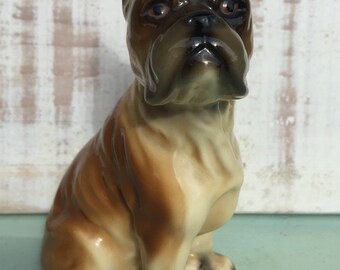 Vintage Boxer Dog Japan Figurine