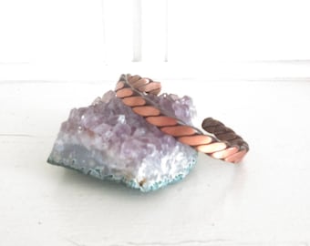 Vintage Solid Copper Trading Post Cuff Bracelet / Size S / 6 1/2- 7 Inch Wrist Size / Vintage Bracelet / Small Gifts / Southwestern