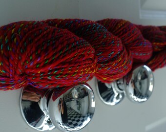 Red 'n' Rainbow Wool/Silk Re-plied Yarn