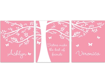 Sisters Wall Art, Sister Quote, DIGITAL DOWNLOAD Personalized Kids Wall Art, Kids Name Art, Printable Wall Art, Girls Room Decor - KIDS188