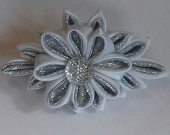 Kanzashi double flower hair clip