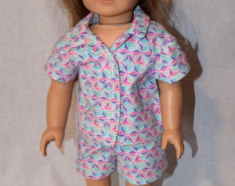 Pastel Geometric Pajama Set, 18 Inch Doll Clothes