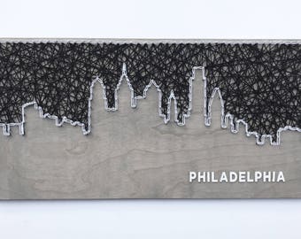 Philadelphia Skyline String Art, Philadelphia Skyline, Philadelphia Art, Pennsylvania Art
