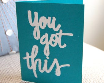 You Got This Note Card, Embossed, Marker Style, notecards