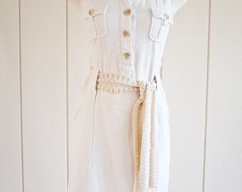 Ivory Crochet Boho Bohemian Style Cotton Belt | One Size Fits Most