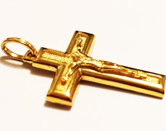 10k solid yellow gold(2.50"inch)high-end crucifix cross