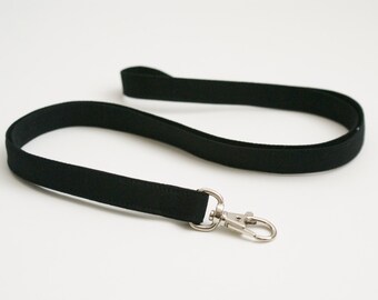 Solid Black Skinny Fabric Lanyard - Thin Lanyard with Swivel Clasp - 1/2 Inch Wide Key Lanyard - 19.5 Inch Long Key Strap - Teacher Lanyard