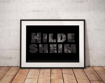 Hildesheim - A4 / A3 print - MapInBlack