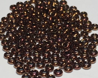 6 grams 8/0 #224 Demi Round Toho seed bead, copper metallic