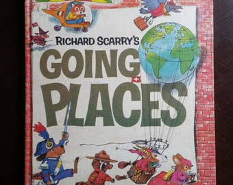 Richard Scarry's Going Places 1971 vintage children's book 2321 anc2