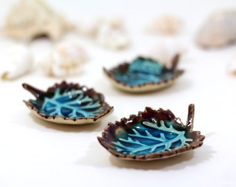 Hostess gift Ceramic leaves (set of 3) Home decor Table centerpiece Ceramic leaf Trinket dish Ring dish