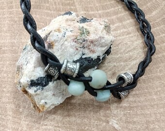 Leather Bracelet with Aventurine