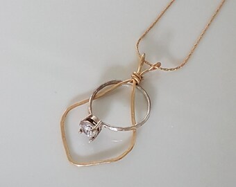 Wedding ring holder necklace, ring keeper necklace, gold filled necklace