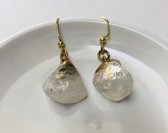 Quartz Nugget Dangle Earrings