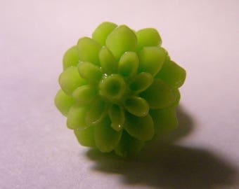 5 cabochon resin-flower - pistachio Green - 15 mm - PE254