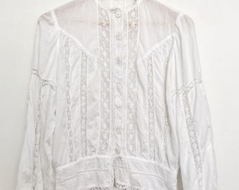 Edwardian cotton lace blouse