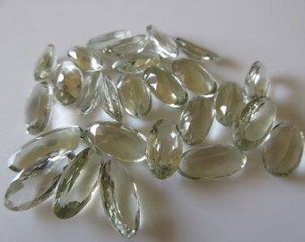 20 Pieces Natural AAA Green Amethyst Faceted Cabochon, Wholesale Green Amethyst Cabochons, 18x9mm Each, Matched Pairs, CL41/2