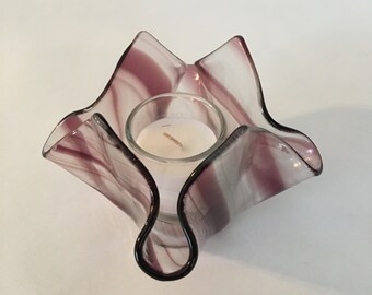 Purple Swirl Candle Holder