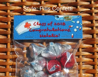 Nurse Graduation Party Favors Nursing School Graduation Party Tops Treat Bags Toppers Nursing Grad 2018 Nurses Call The Shots - Qty 12