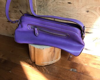Vintage - sac a main - sacoche - mauve - cuir synthétique - 80 - comme neuve - Nine West