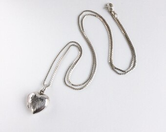 Heirloom Vintage Engraved Sterling Silver Heart Locket