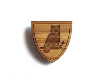 Owl Pin. Bird Pin. Wood Tie Pin. Wood Lapel Pin. Tie Pin. Lapel Pin. Mens Lapel Pin. Boutonniere. For Him. Gifts For Dad. Groomsmen Gift.