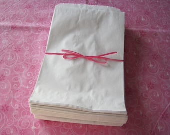 100 Paper Bags, Gift Bags, White Paper Bags, Kraft Paper Bags, Candy Bags, Party Favor Bags, White Bags, Retail Bags, Merchandise Bags 6x9