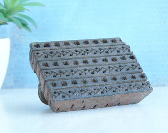 Vintage Antique Indian Hand Carved Textile Stamps wood printing block