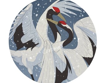 Red Crowned Crane Greetings Card