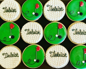 Golf Cookies - Golf Ball Cookies - Fathers Day - Birthday - Sports Cookies - Masters Cookies - Retirement - Golf Digest - PGA Cookies