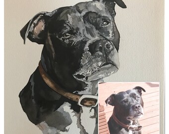 A3 size Custom Pet portraits - orignal watercolour paintings, Dogs, cats, horses, rabbits, any pets , any animal! portraits gifts wall Art