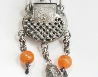 Antique Asian Chinese Silver Pendant