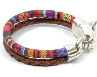 horse bracelet, horse jewelry, western jewelry, equestrian bracelet, ethnic woven bracelet, horse lover bracelet, men leather bracelet