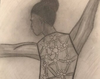 Drawing, black and white, graphite pencil