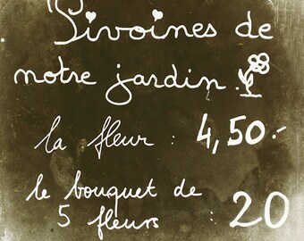 Paris Photography, Paris Print, French Sign, Paris Wall Decor, Garden Sign, French Kitchen Art, Parisian Decor, Garden Decor, Large Wall Art