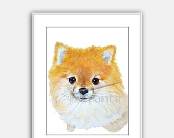 Pomeranian Painting Pomeranian Art Print Instant Download