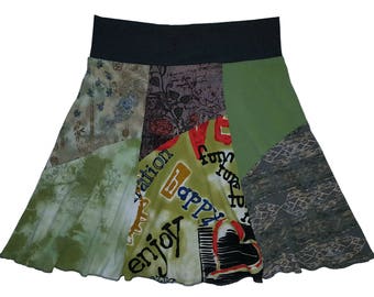 Upcycled Skirt Women's Large XL Hippie Skirt Size 10 12 14 Boho recycled repurposed namaste hippie wear Twinkle Skirts Twinklewear