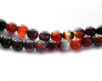 8" Strand 6mm Sardonyx Beads