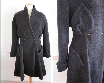 THIERRY MUGLER Alpaca Coat / vintage 80s Thierry Mugler / fits M / New Wave Thierry Mugler 1980s