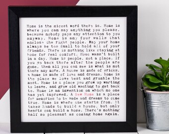 New Home Print; Housewarming Gift; New Home Gift; New Home Frame; AP036