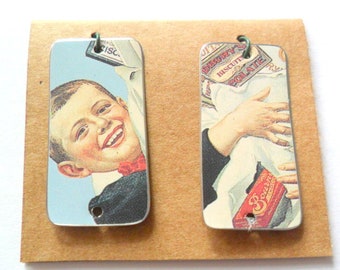 Upcycled Cadbury Chocolate Tin Earring Findings