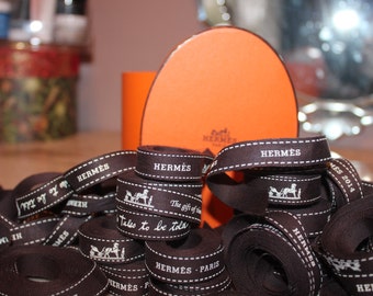 Authentic Hermes Ribbon 1/2" wide various lengths 30" - 68"