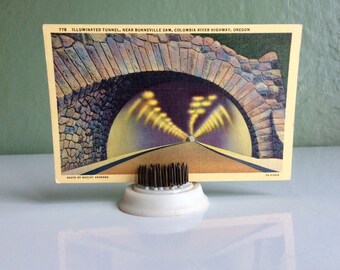 Columbia River Highway, Illuminated Tunnel postcard. 1940s