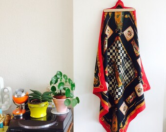 Very large shawl| vintage shawl| vintage omslagdoek| vintage halsdoek| vintage hoofddoek| golf| 60s |