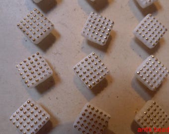 25 small glass buttons antique 0.9 mm